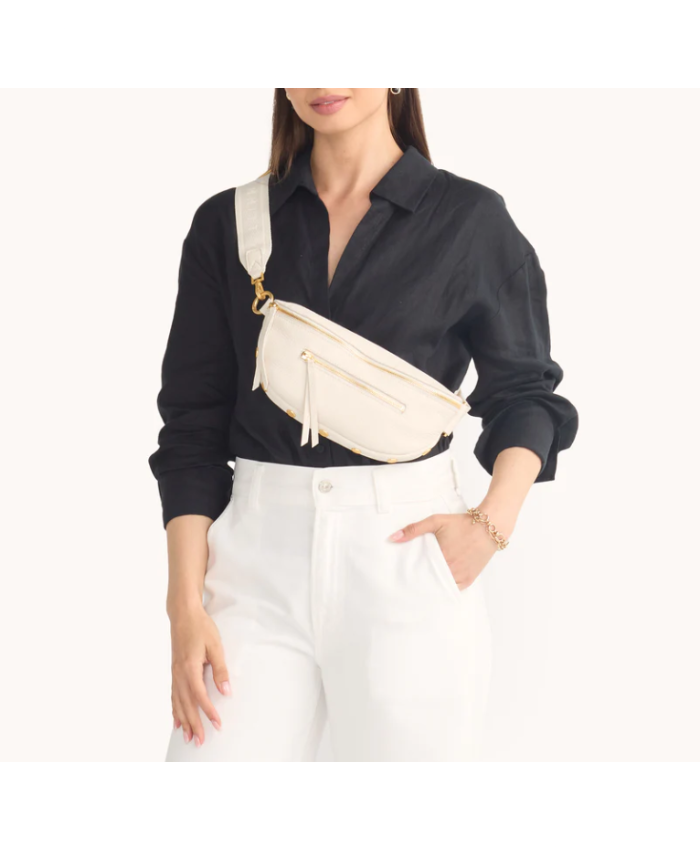 Charles Crossbody Med Calla Lily White/Brushed Gold