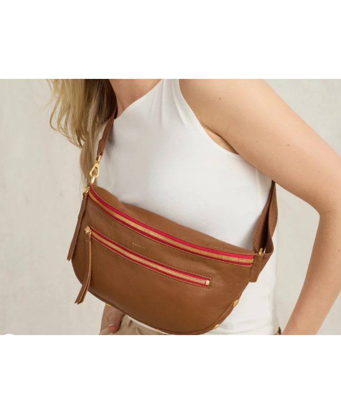 Mahogany Pebble/Brushed Gold Red Zip