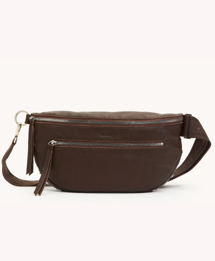 Charles Crossbody Lrg Espresso Pebble/Silver