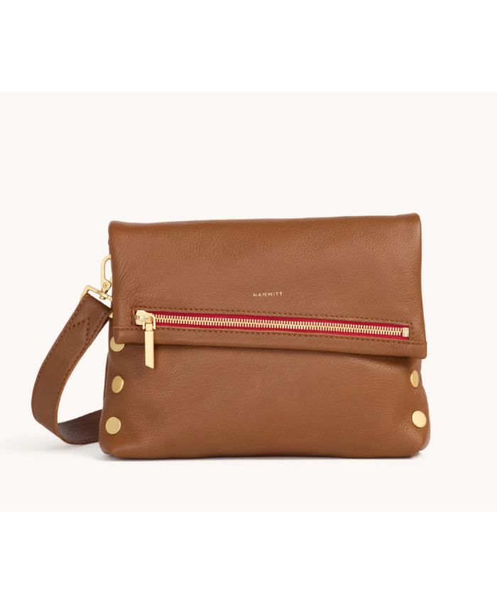 VIP Med Mahogany Pebble/Brushed Gold Red Zip