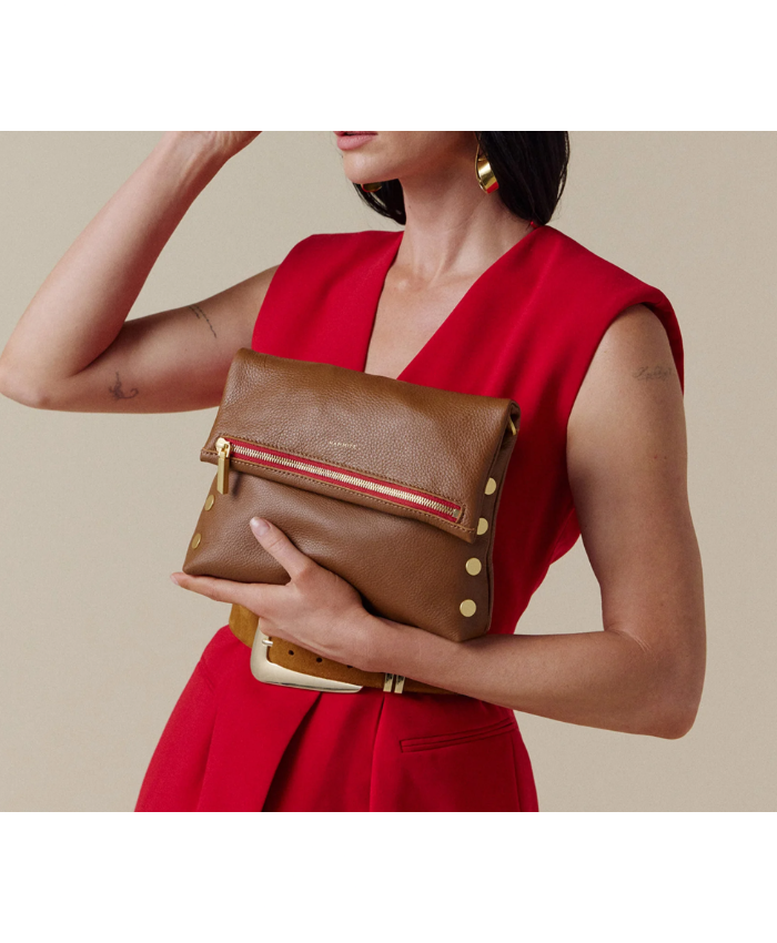 VIP Med Mahogany Pebble/Brushed Gold Red Zip