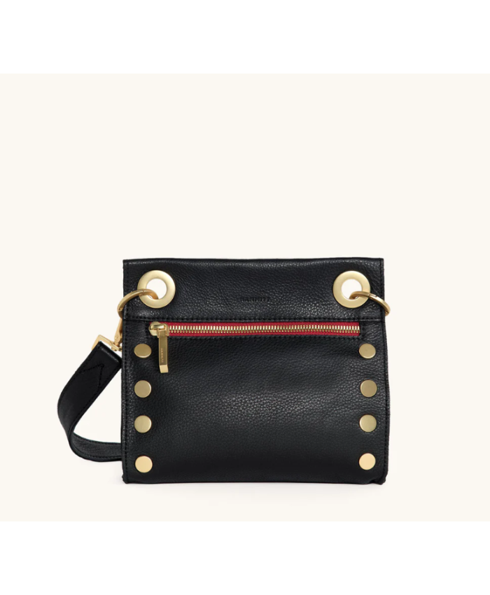 Tony Sml Black/Brushed Gold Red Zip
