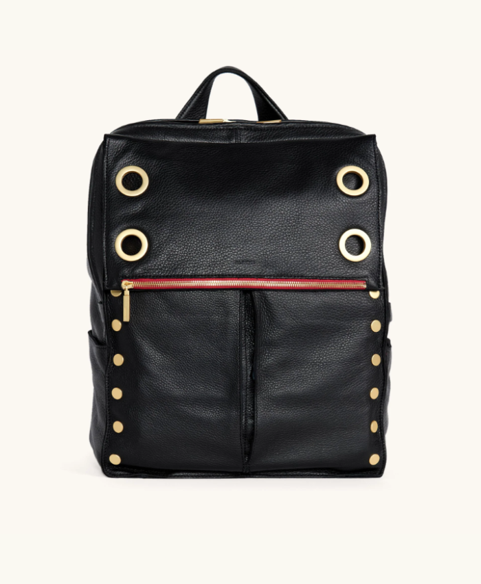 Montana Backpack Black/Brushed Gold Red Zip