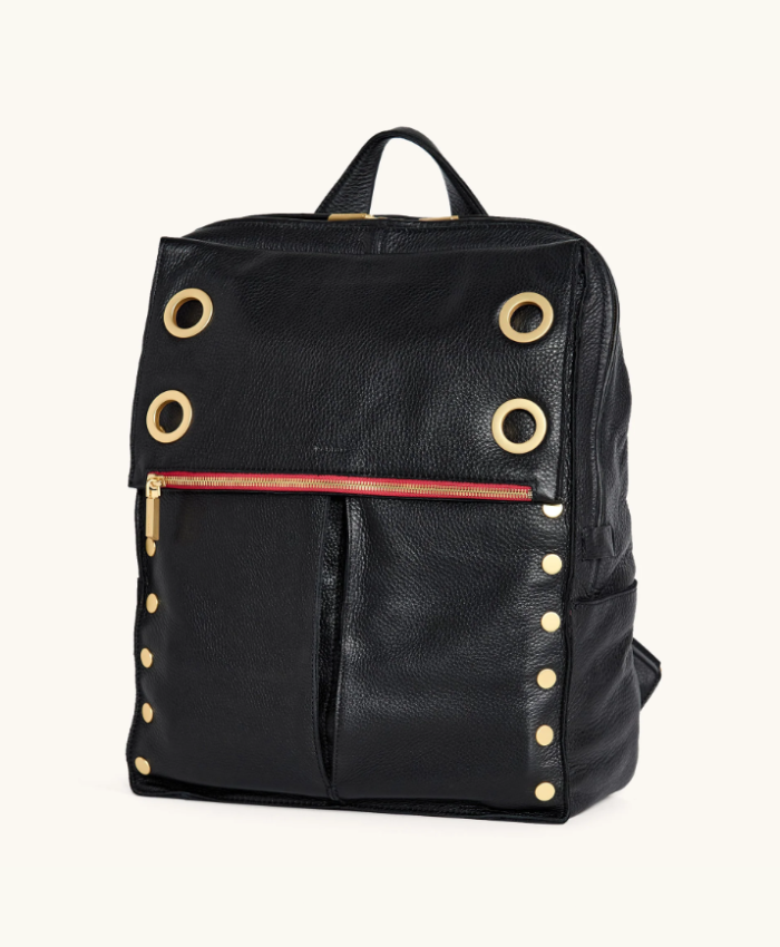 Montana Backpack Black/Brushed Gold Red Zip