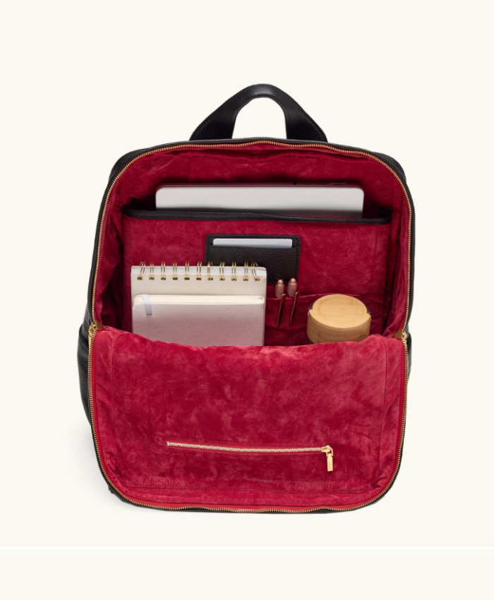 Montana Backpack Black/Brushed Gold Red Zip