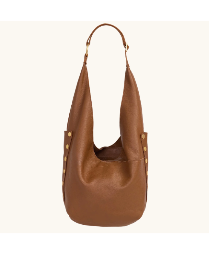 Tom lrg Mahogany Pebble/Brushed Gold Red Zip