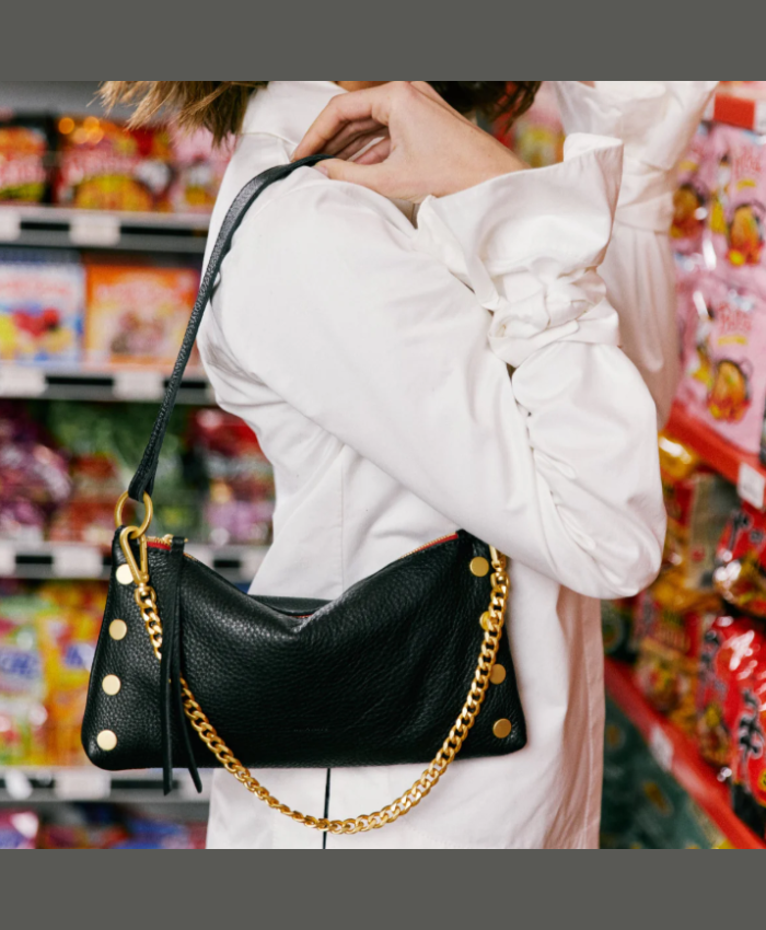 Metal Chain Shoulder Strap Brushed Gold