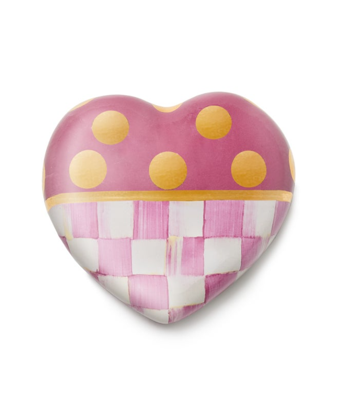 Pink Dotty Heart Ceramic Decor