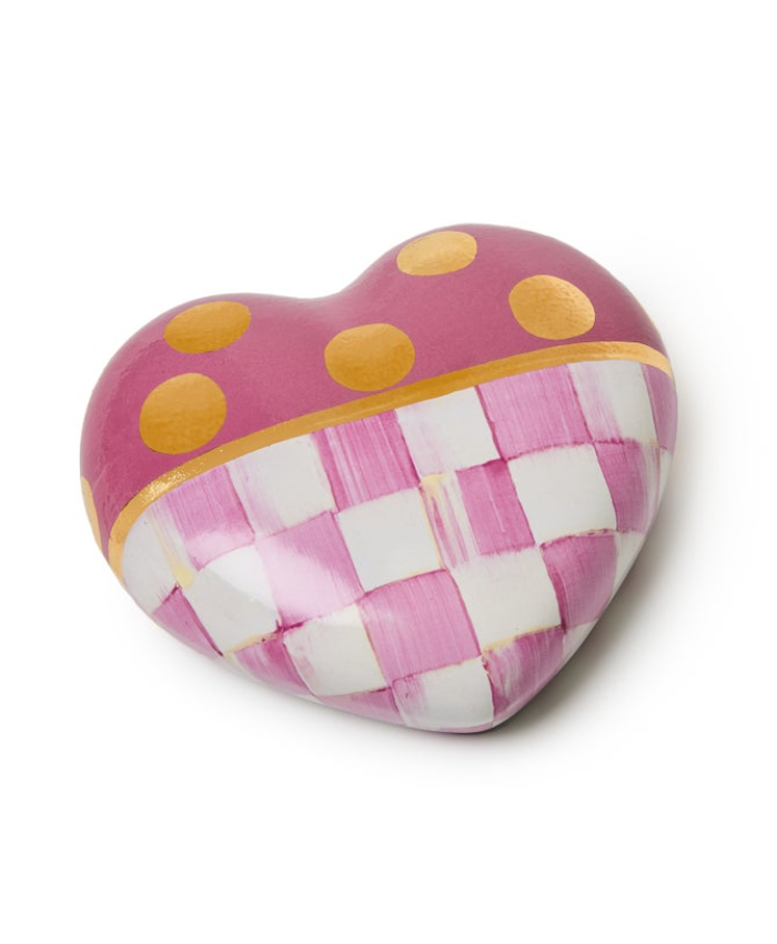 Pink Dotty Heart Ceramic Decor
