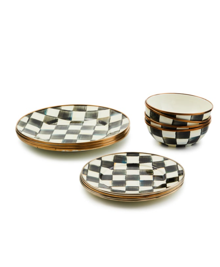 Courtly Check Dinnerware 12pc Complete Set