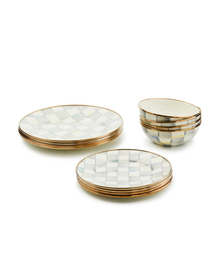 Sterling Check Dinnerware 12pc Complete Set