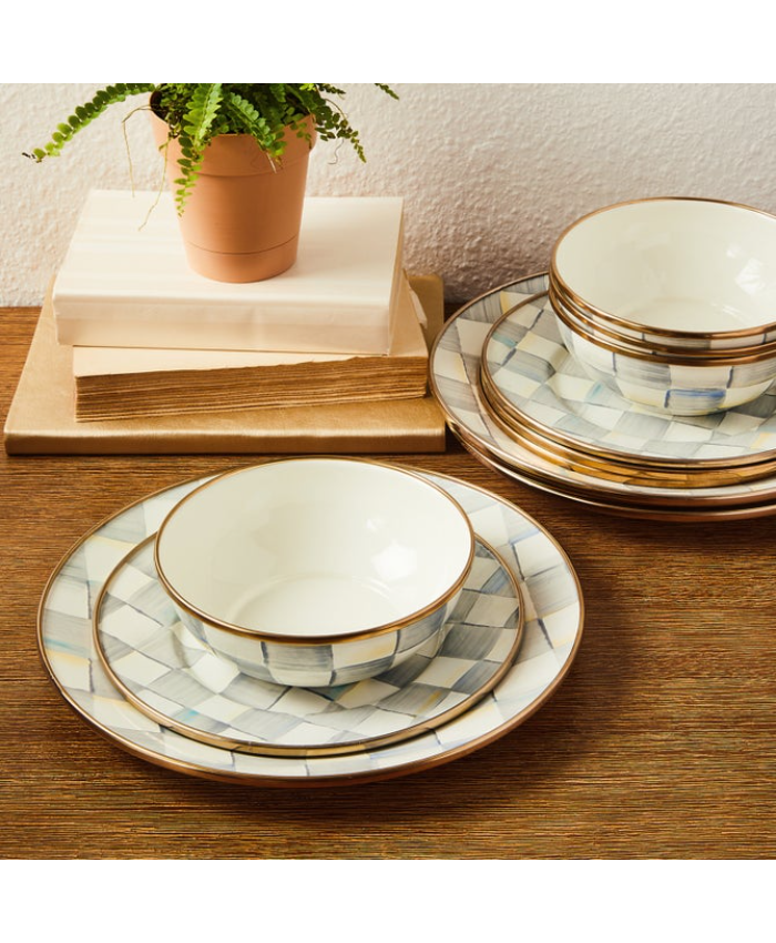 Sterling Check Dinnerware 12pc Complete Set