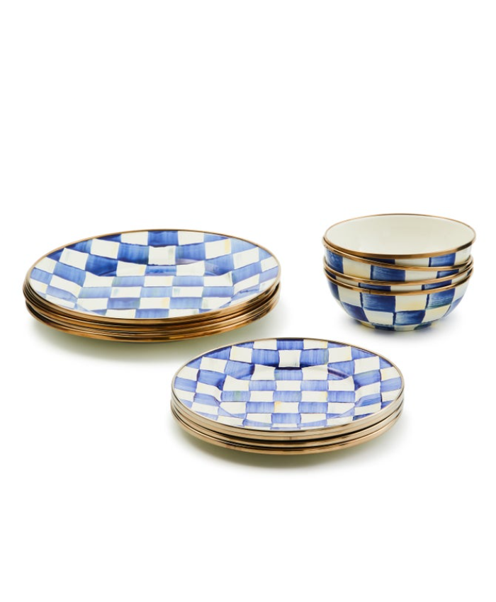 Royal Check Dinnerware 12pc Complete Set