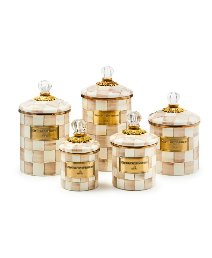 Mocha Check Medium Canister