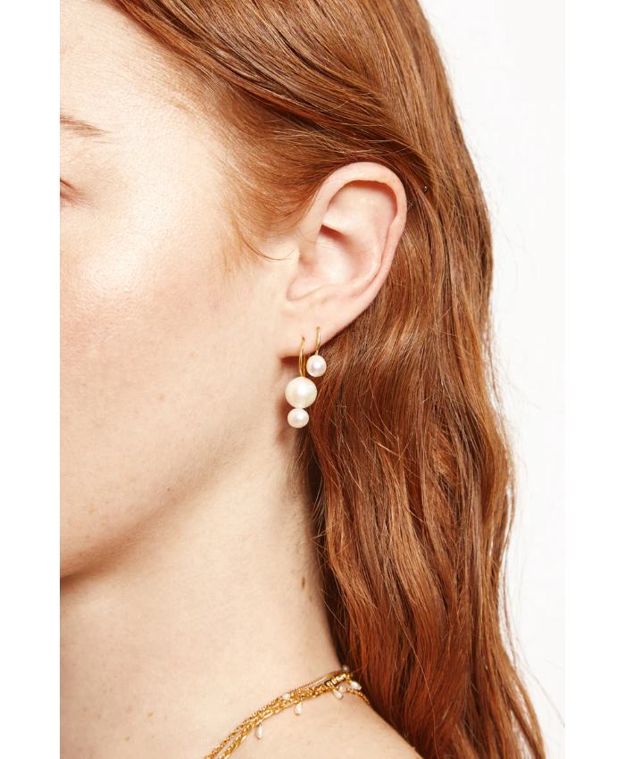 Phoebe Drop Earrings White Pearl