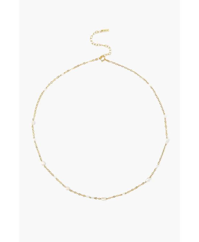 Free-Form Pearl Necklace White