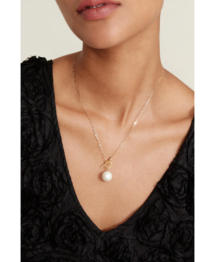 White Freshwater Pearl Toggle Necklace