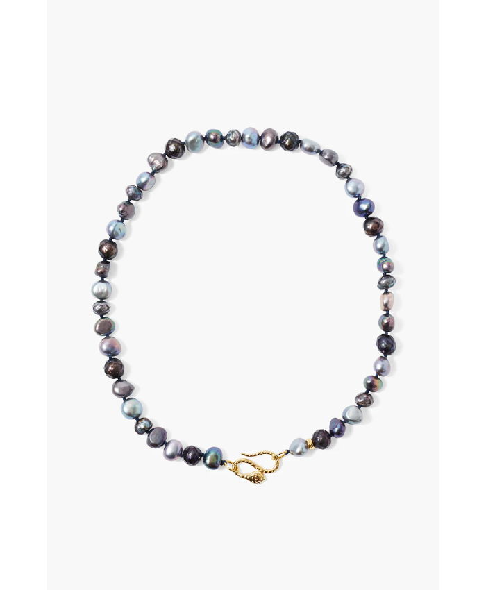 Keshi Pearl Cobra Necklace Peacock Mix