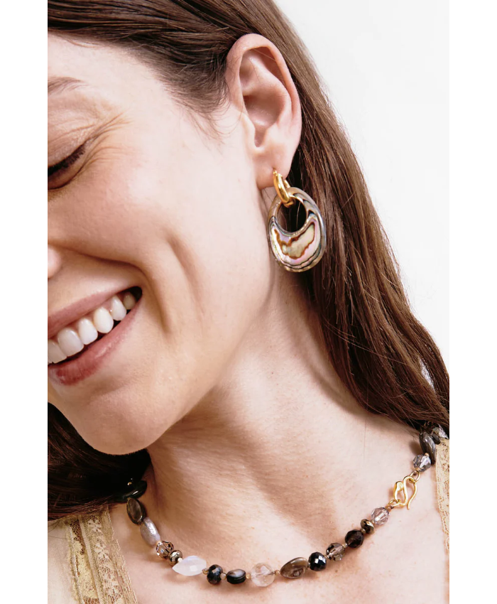 Nora Hoop Earrings Abalone