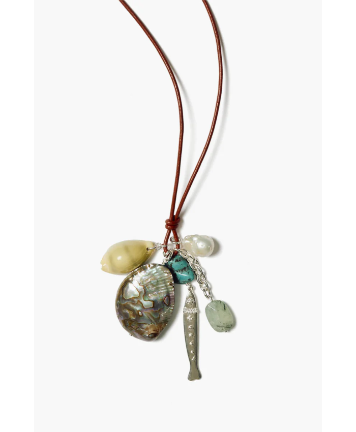 Fisherman's Charm Necklace Abalone Mix