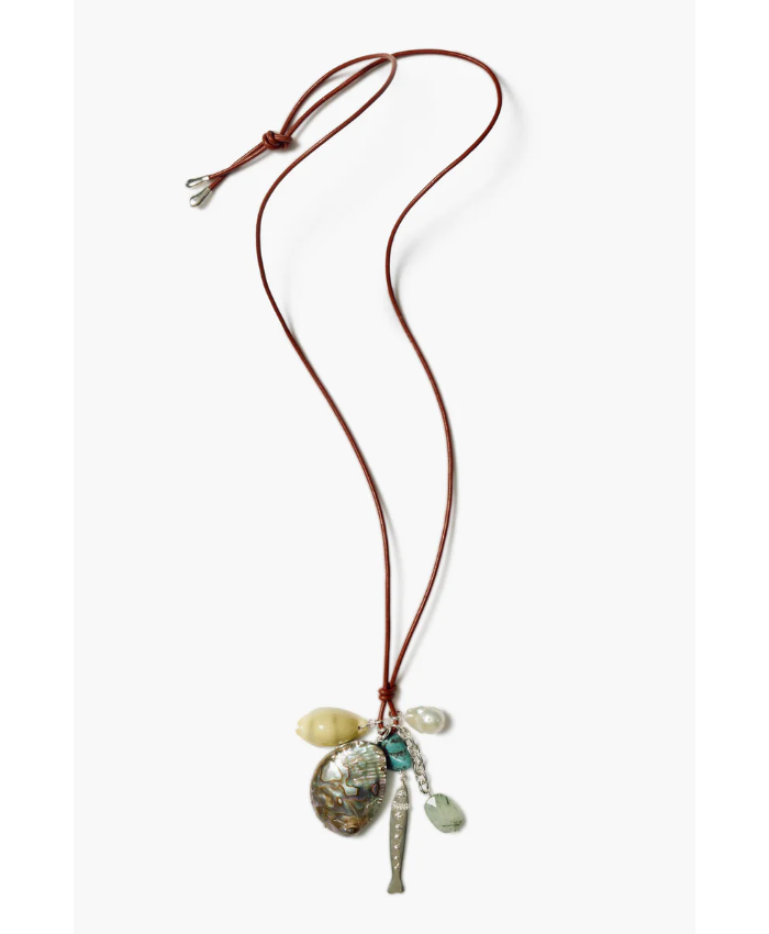 Fisherman's Charm Necklace Abalone Mix