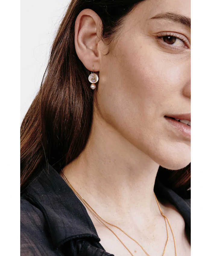 Damaris Earrings Petite Abalone Mix