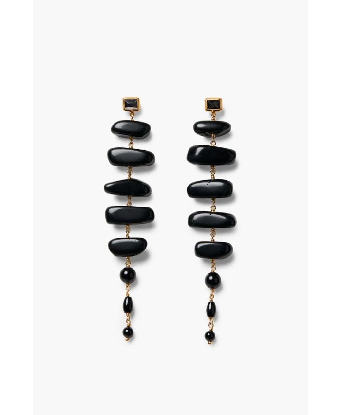 Mizumi Earrings Black Obsidian