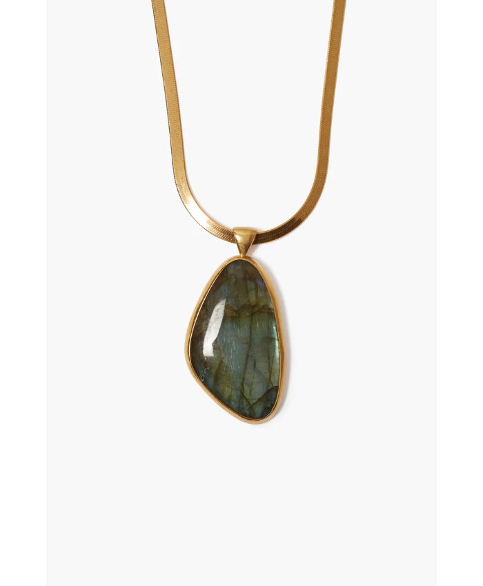 Yasmine Necklace Gold Labradorite