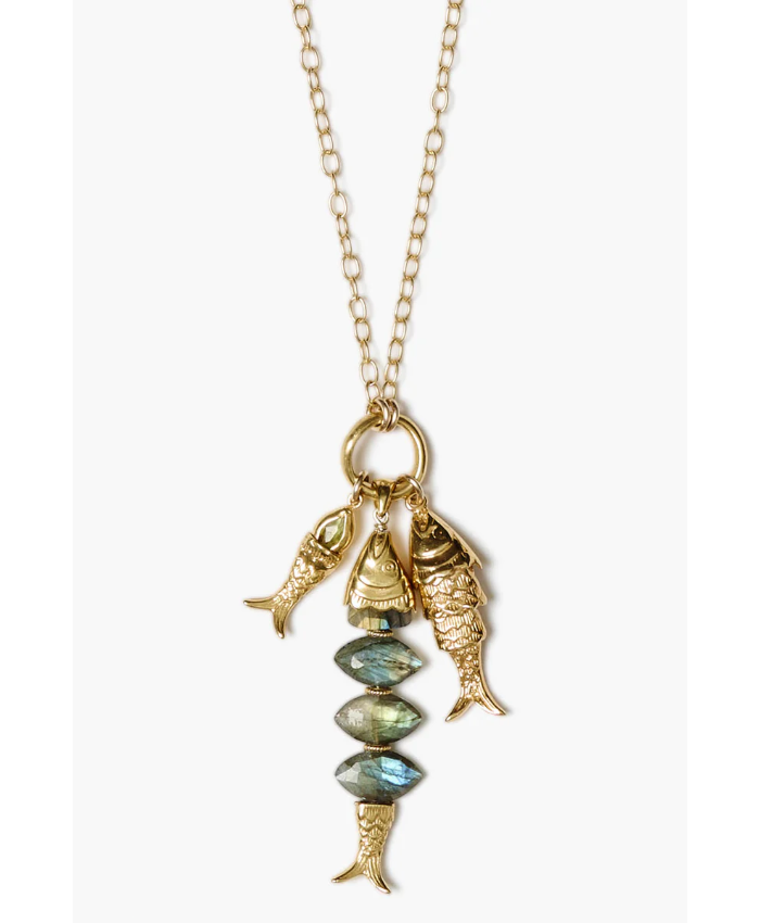 Orris Charm Necklace Labradorite