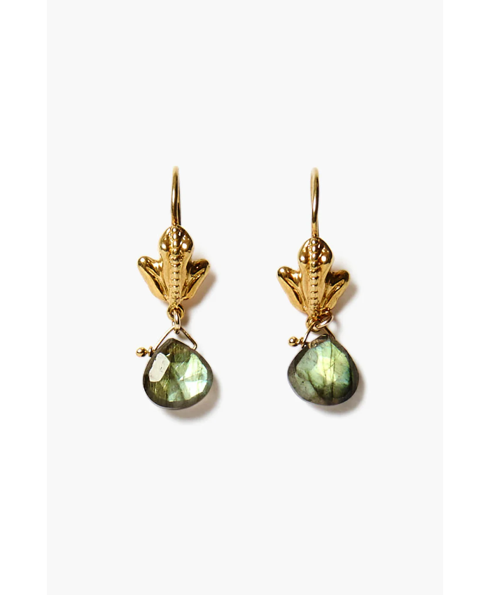 Frog Drop Earrings Labradorite