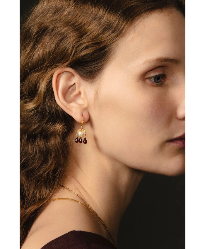 Lark Drip Earrings Garnet