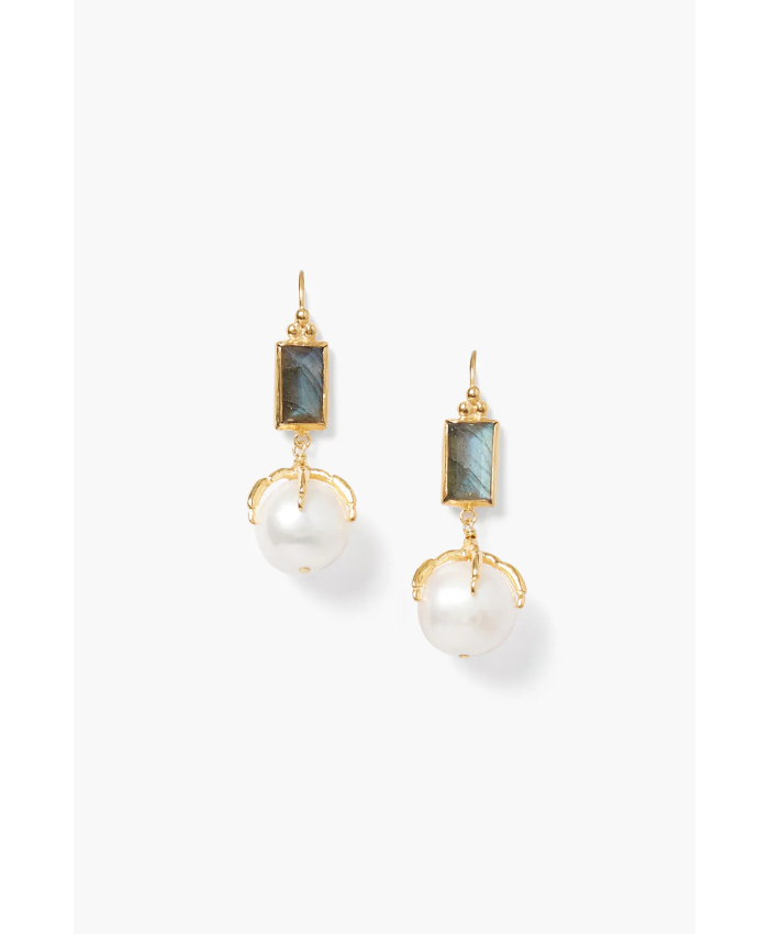 Lark Earrings White Pearl