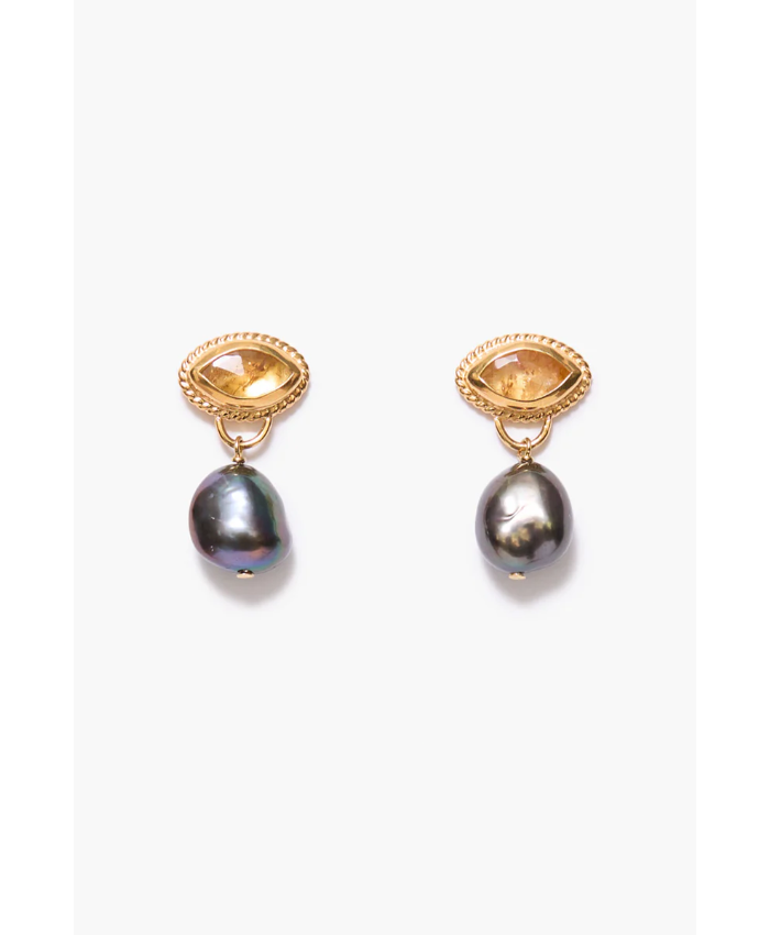 Gaze Earrings Peacock Pearl