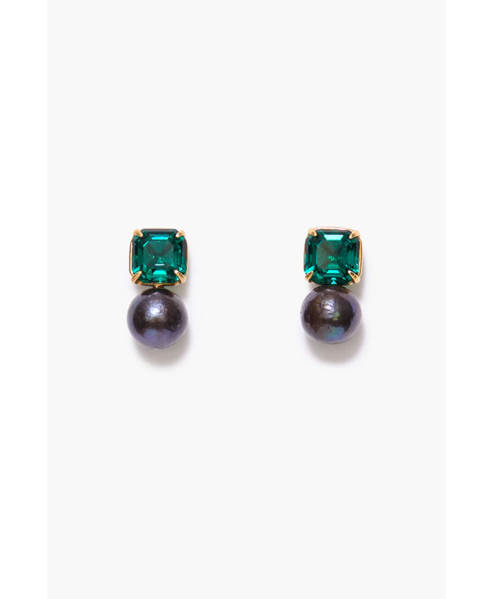 Josephine Earrings Emerald Crystal