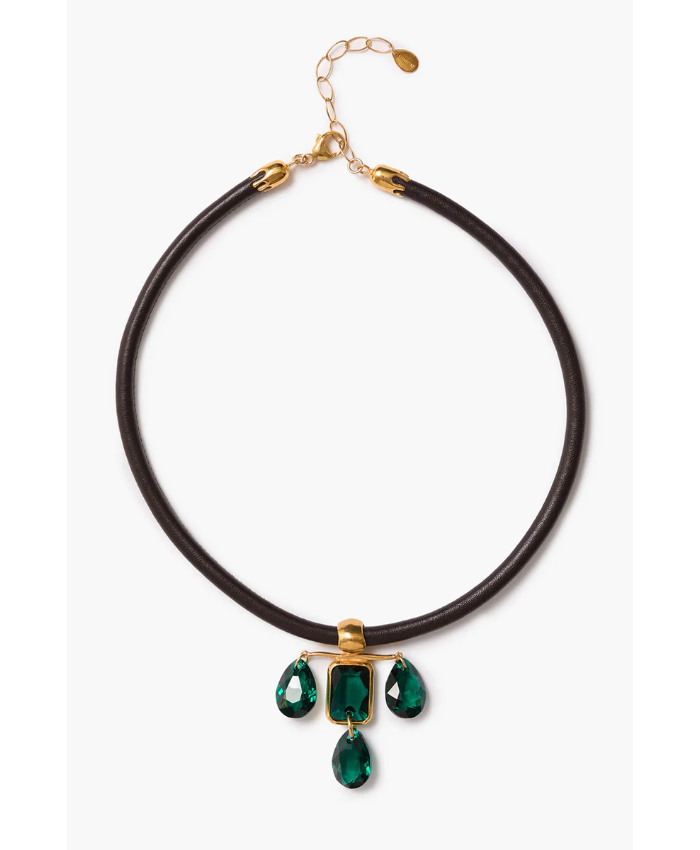 Caroline Collar Necklace Emerald Crystal