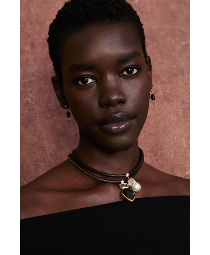 Jelly Bean Earrings Black Tourmaline