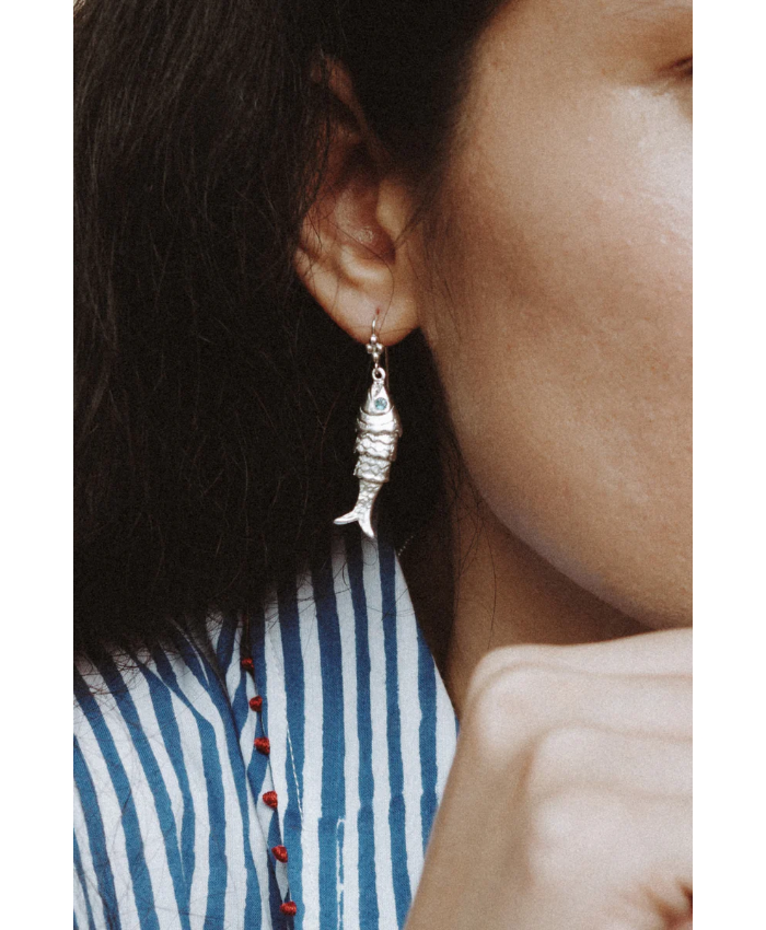 Koi Earrings Blue Topaz