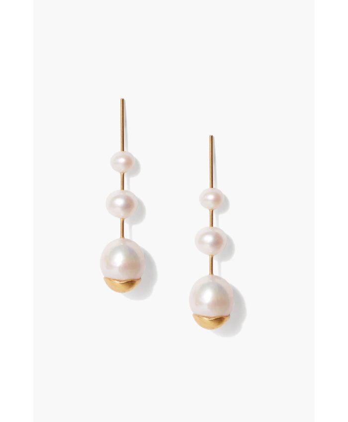 Gold Dipped Pearl Cascade Earrings