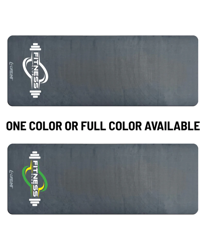 Lifeline Fitness Custom Yoga Mat - Premium Suede Mat - Black