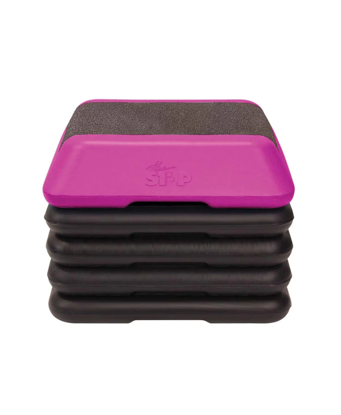 The Step Adjustable High Step Aerobic Platform with 4 Risers - Made in the USA - Pink
