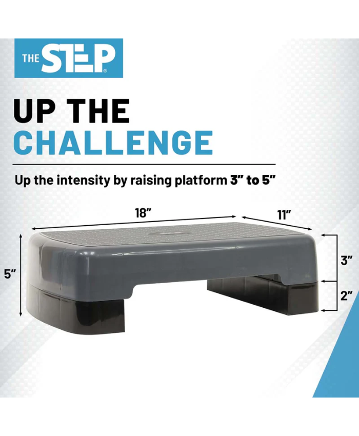 The Step - Adjustable Mini Aerobic Step Platform For Cardio & Strength Training