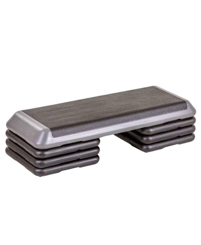 The Step Health Club Size Platform With Six (6) Original Risers - Grey