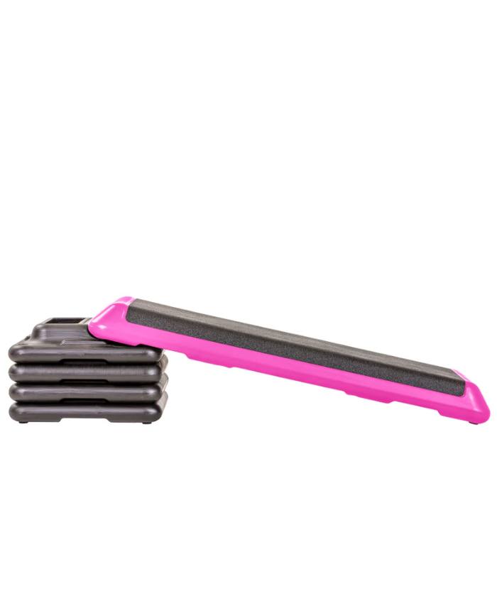 The Step Club Size Platform With Two (2) Freestyle Risers and Two (2) Original Risers - Pink