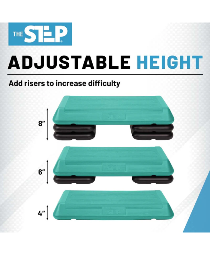 The Step Circuit Size Platform With Four (4) Freestyle Risers - Teal