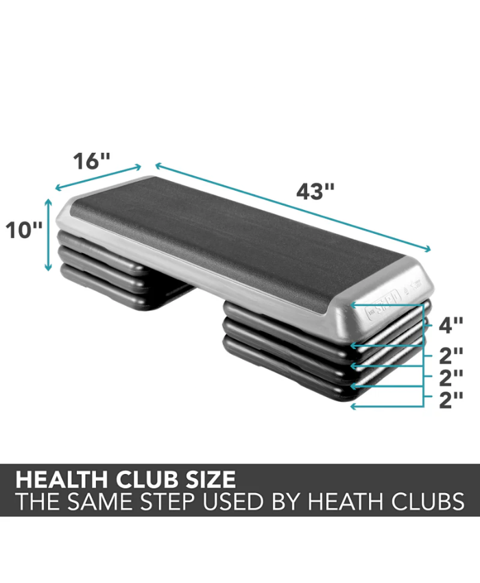 The Step Club Size Platform With Freestyle and Original Risers - Gray