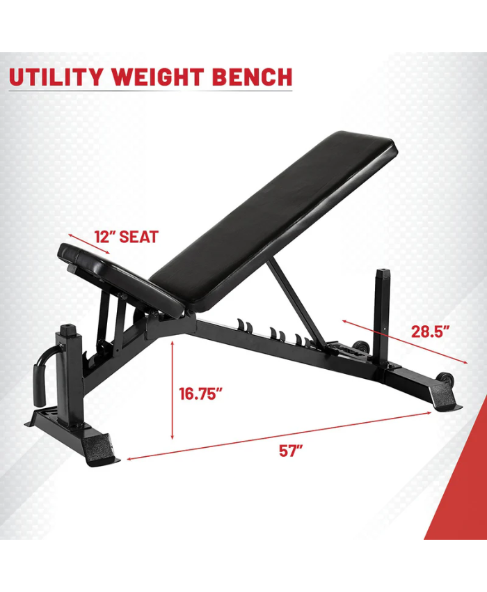 Lifeline Adjustable Weight Bench – For Weightlifting And Strength Training
