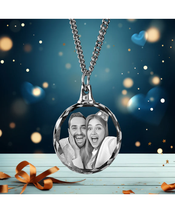 3D Crystal Round Necklace-Birthday Gift For Women,Men