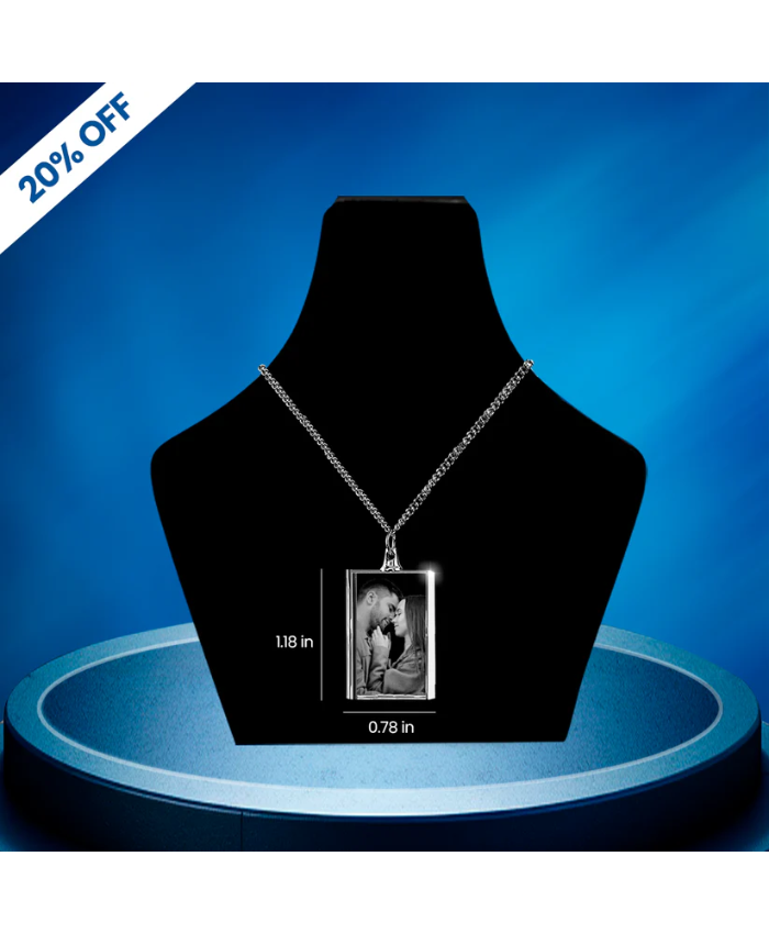 3D Crystal Square Necklace Wedding Gift For Women Men