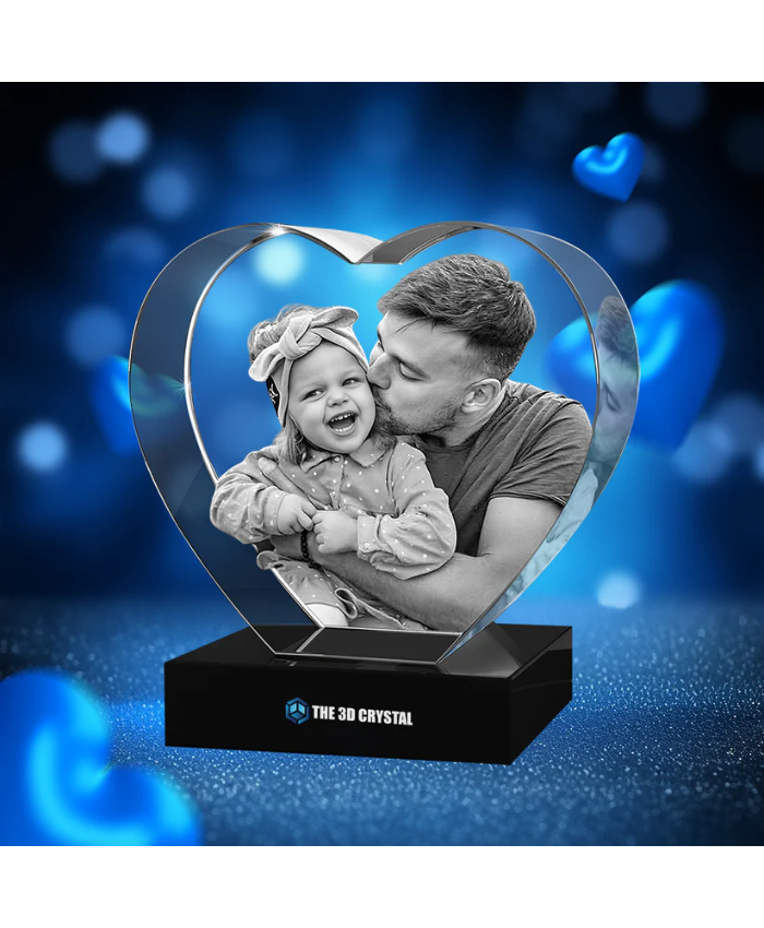 3D Crystal Heart Father's Day Gift