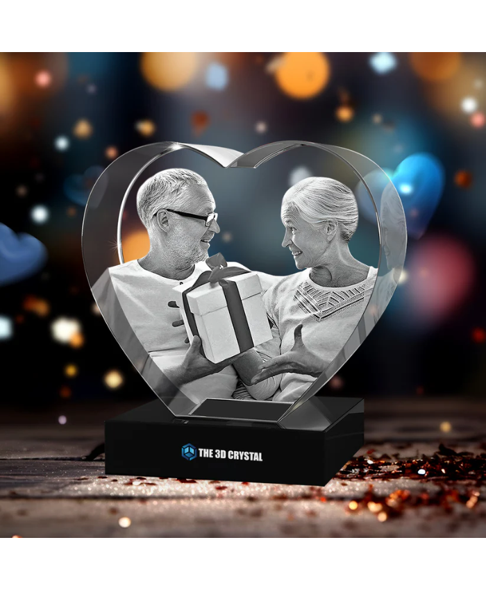 3D Crystal Heart For Anniversary Day